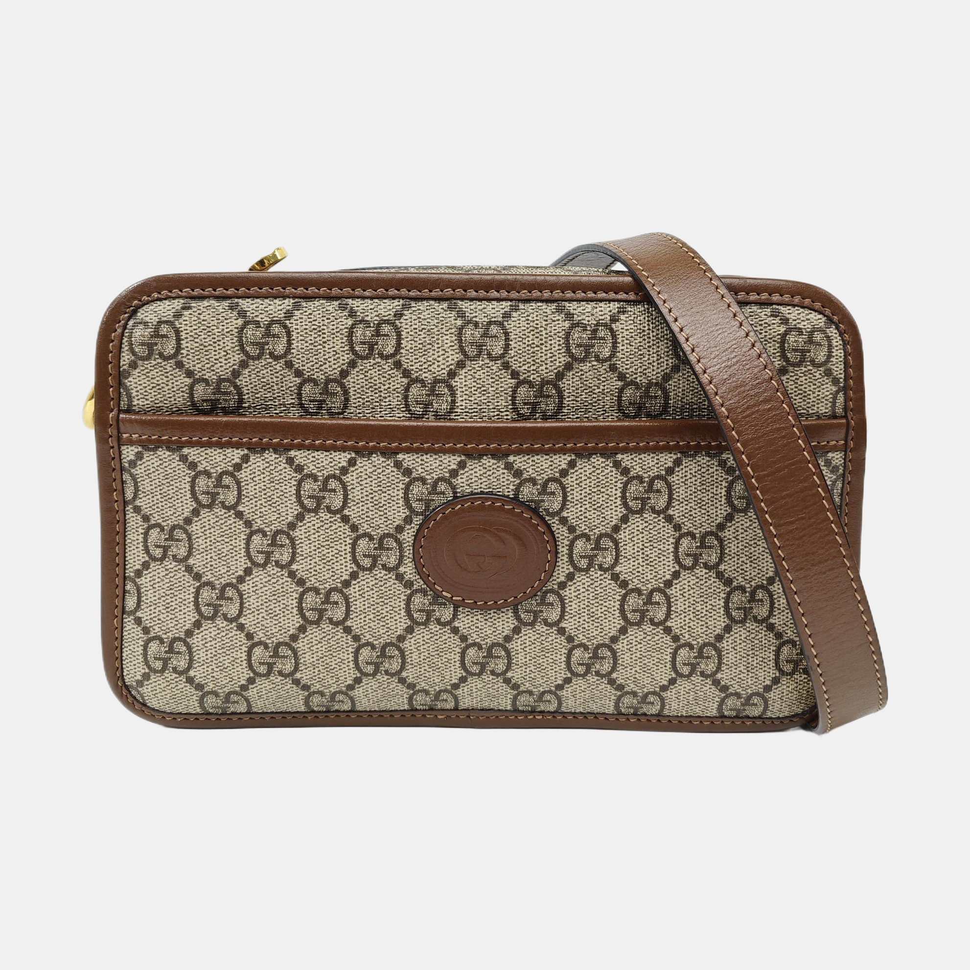 GG Supreme Mini Monogram Coated Canvas Beige