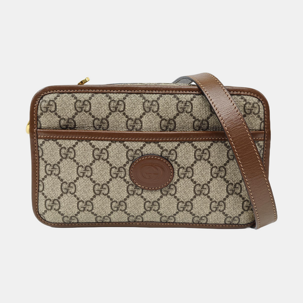 GG Supreme Mini Monogram Coated Canvas Beige