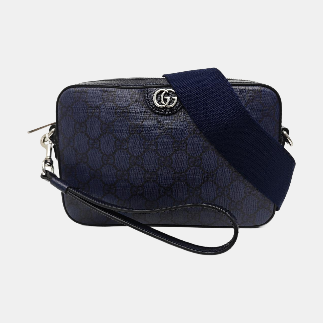 Ophidia Small Monogram Coated Canvas Blue