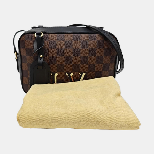 SANTA MONICA Damier Ebene Coated Canvas Brown