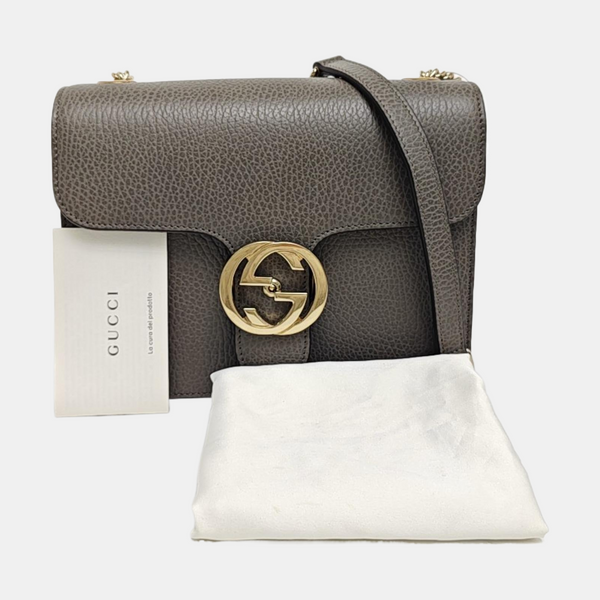 Interlocking G Small Calfskin Gray