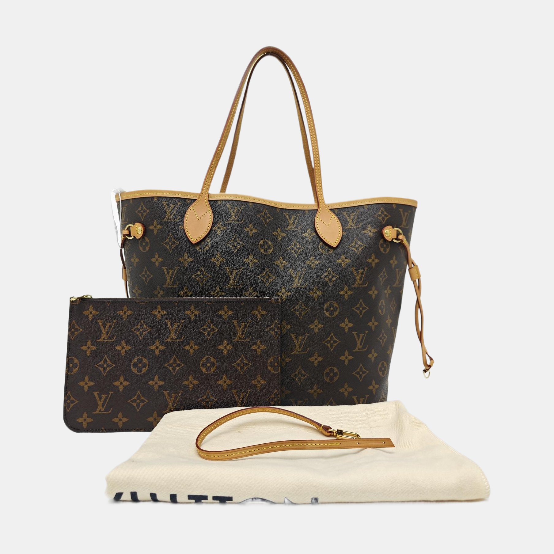 NEVERFULL MM Monogram Coated Canvas Brown