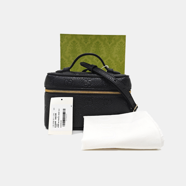 GG Emblem Super Mini Monogram Calfskin Black
