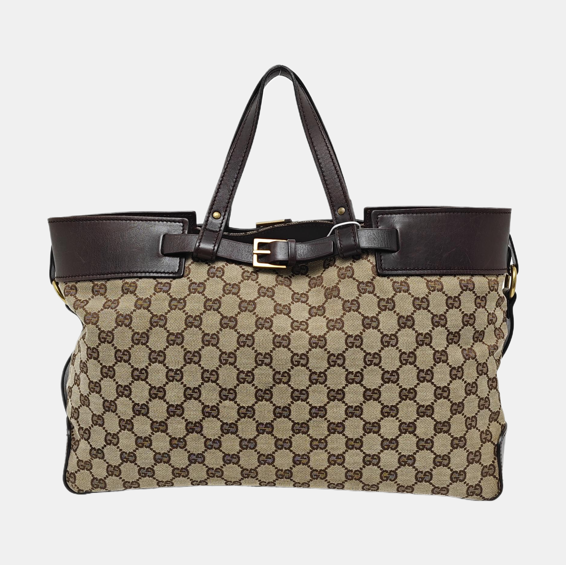 Monogram Canvas Tote Bag Brown