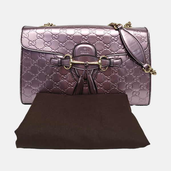 Emily Chain Monogram Calfskin Pink