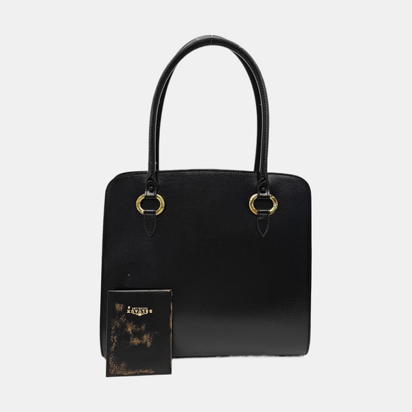 Calfskin Top Handle Bag Black