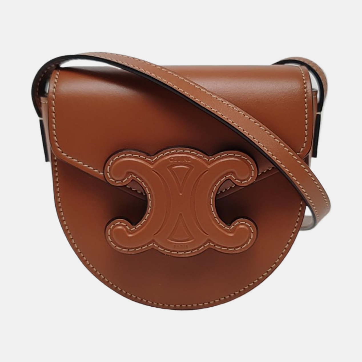 Authenticated pre-owned  FOLCO CUIR TRIOMPHE Calfskin Brown - Shoulder Bag at Looply