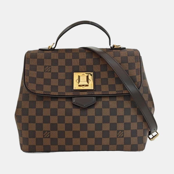 BERGAMO MM Damier Ebene Coated Canvas Brown