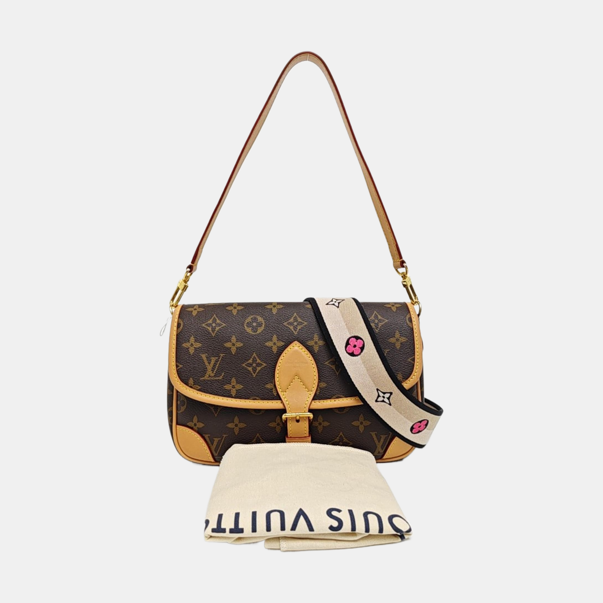 DIANE Monogram Coated Canvas Brown