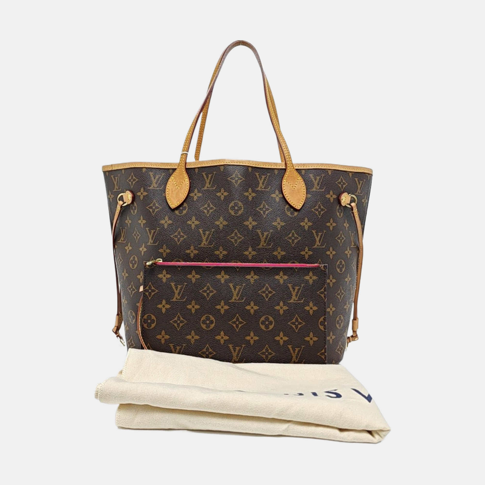 NEVERFULL MM Monogram Coated Canvas Brown