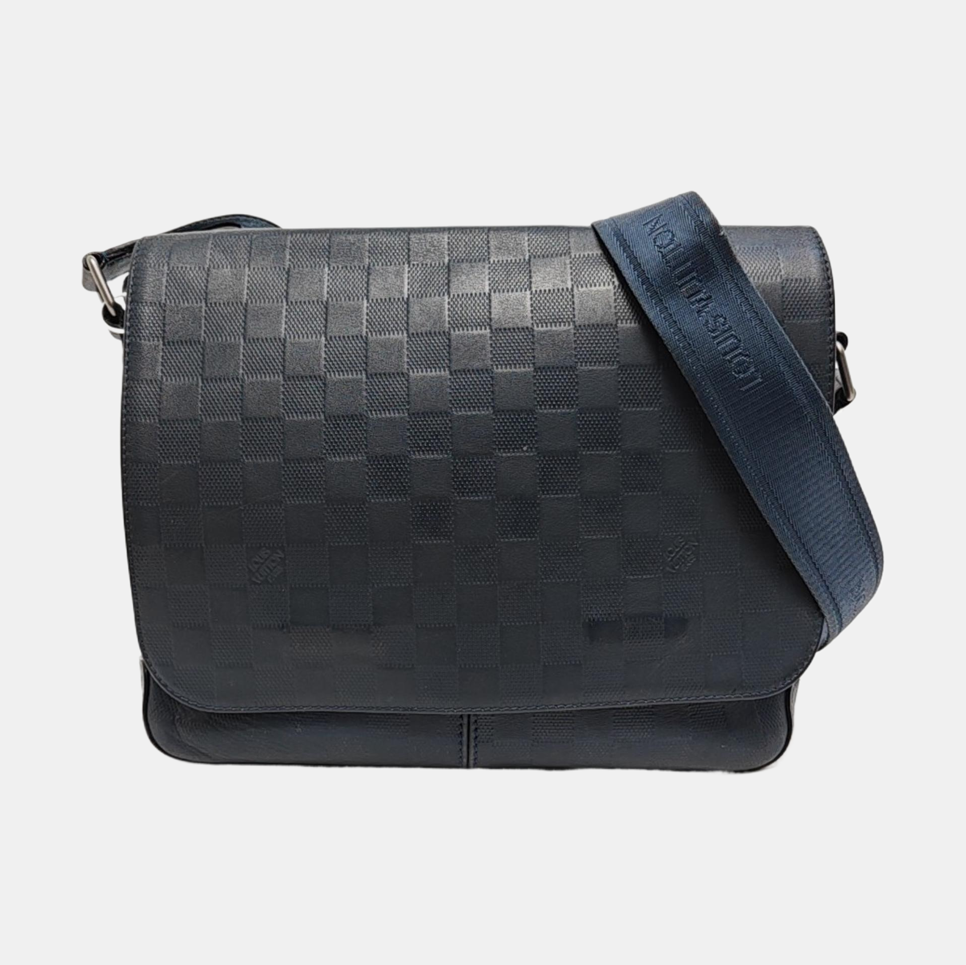 DISTRICT Damier Calfskin Blue