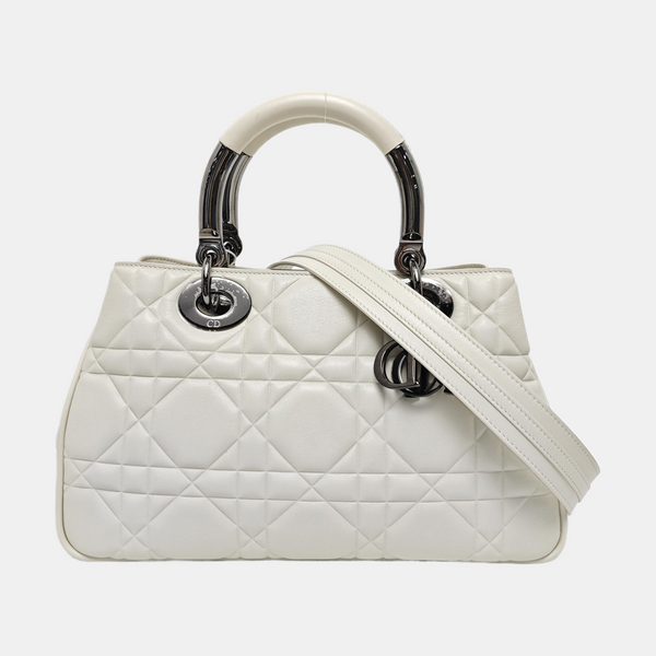 Lady 95.22 Cannage Calfskin White