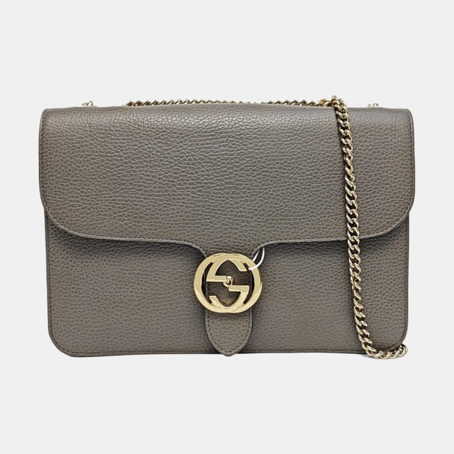 Interlocking G Large Calfskin Gray