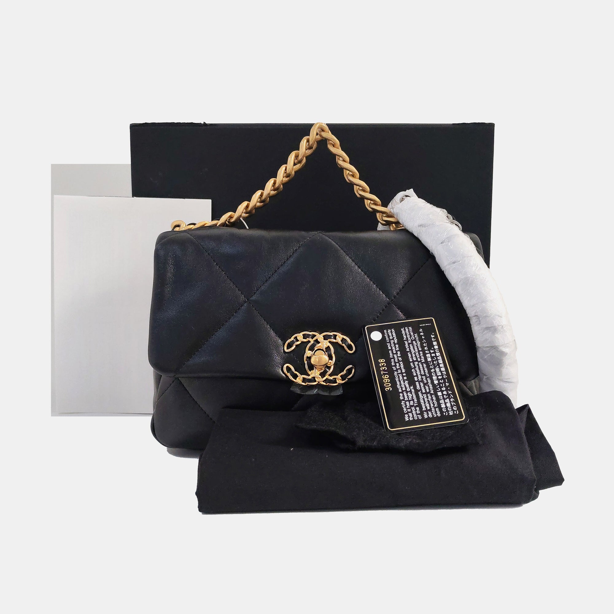 CHANEL 19 Small Quilted Lambskin Black