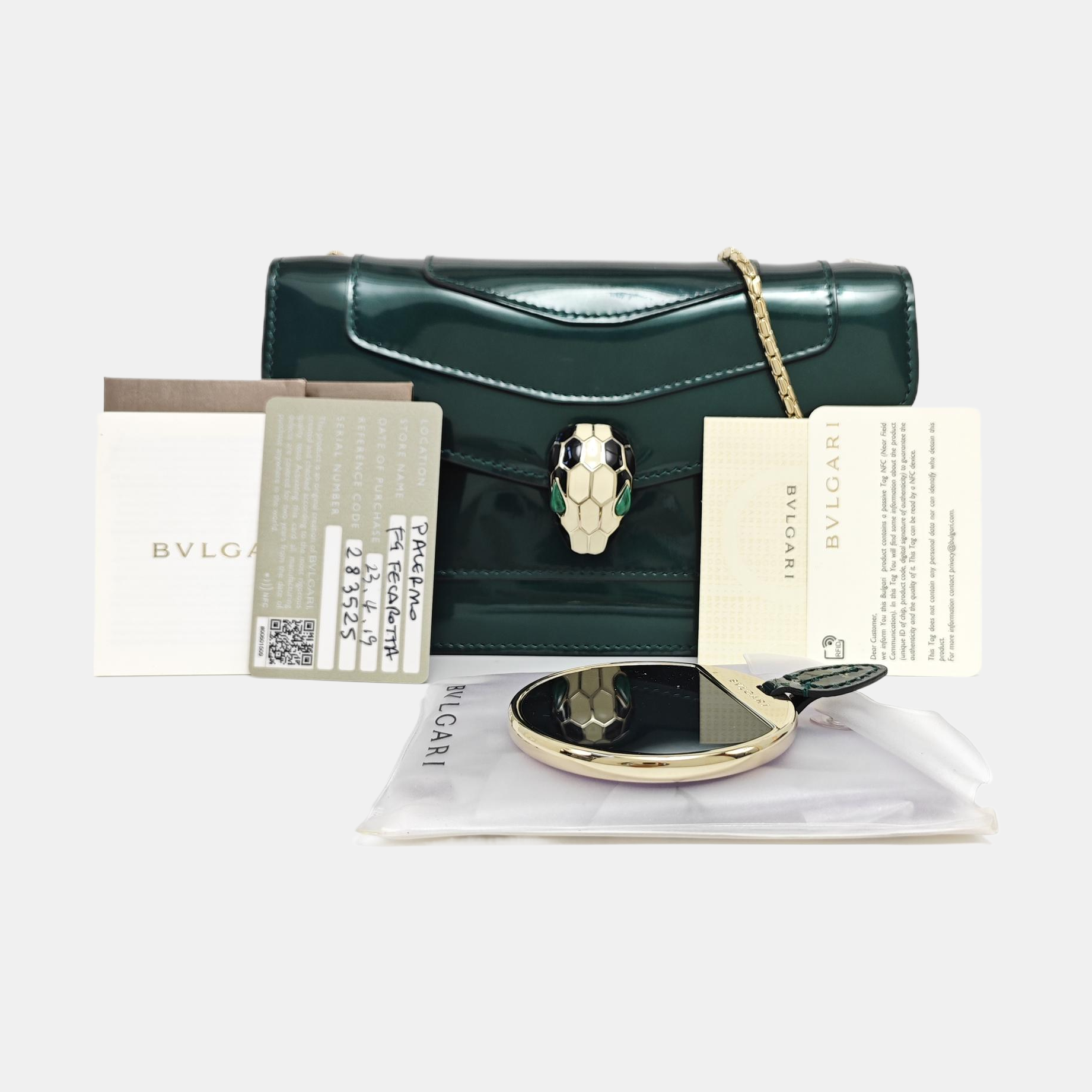 SERPENTI FOREVER Small Patent Leather Green