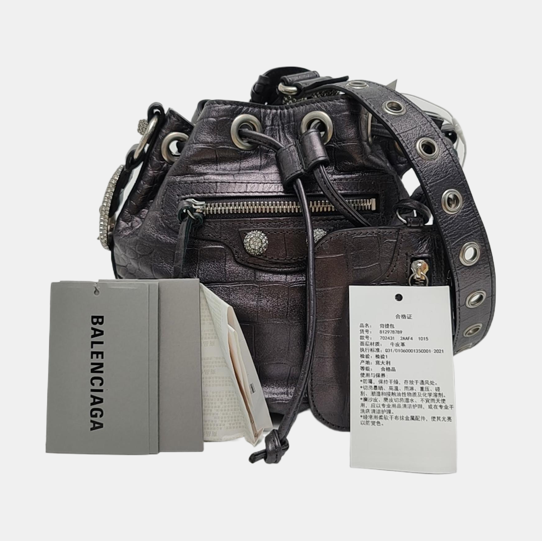 Le Cagole Mini Calfskin Gray