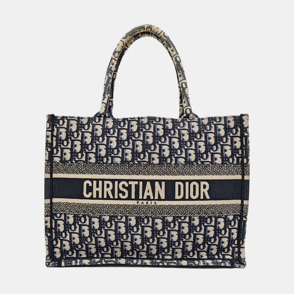 Book Tote Medium Oblique Canvas Blue