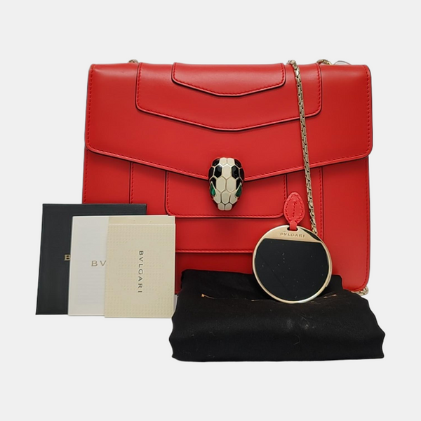 SERPENTI FOREVER Medium Calfskin Red