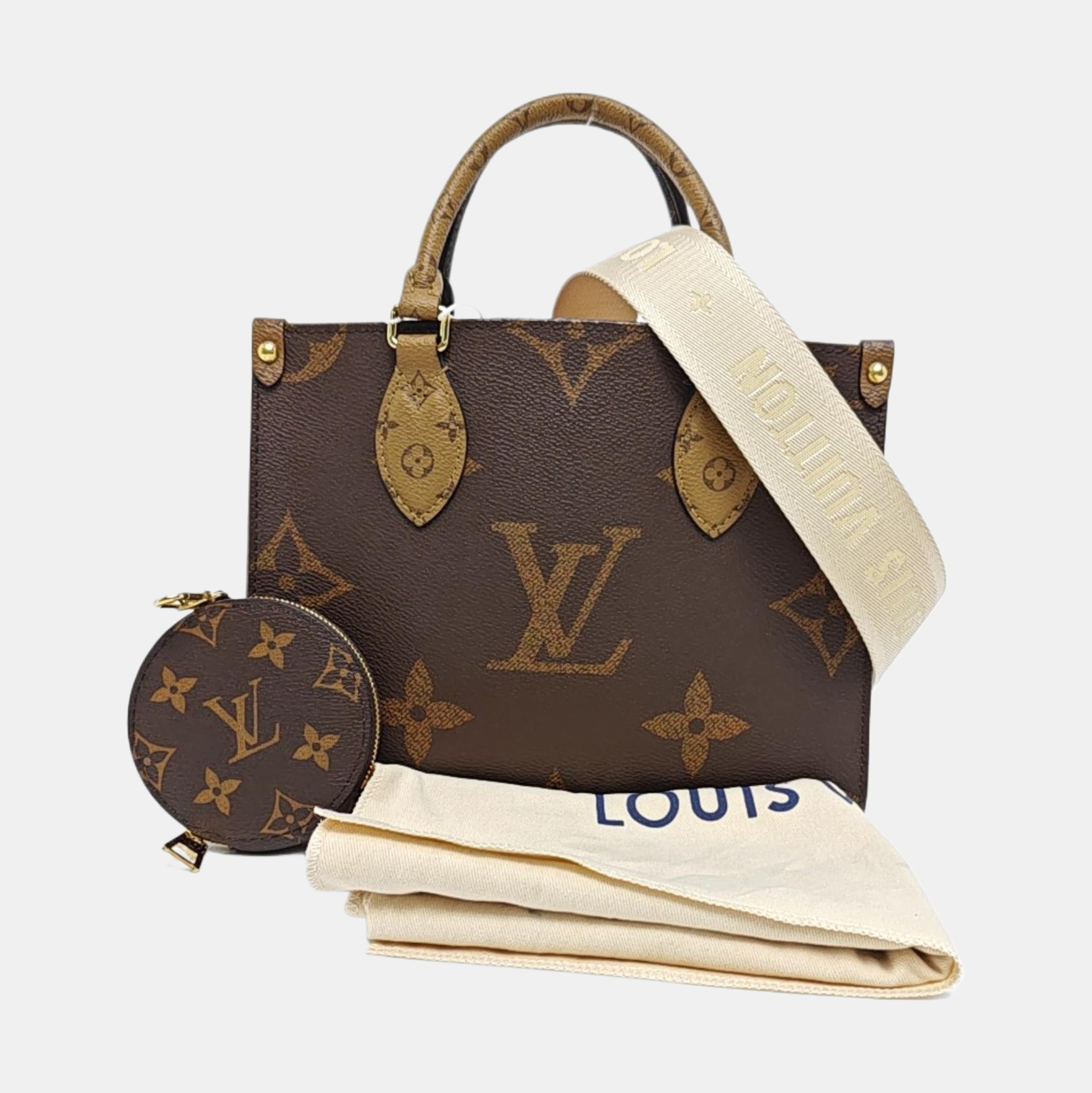 ONTHEGO PM Monogram Coated Canvas Brown