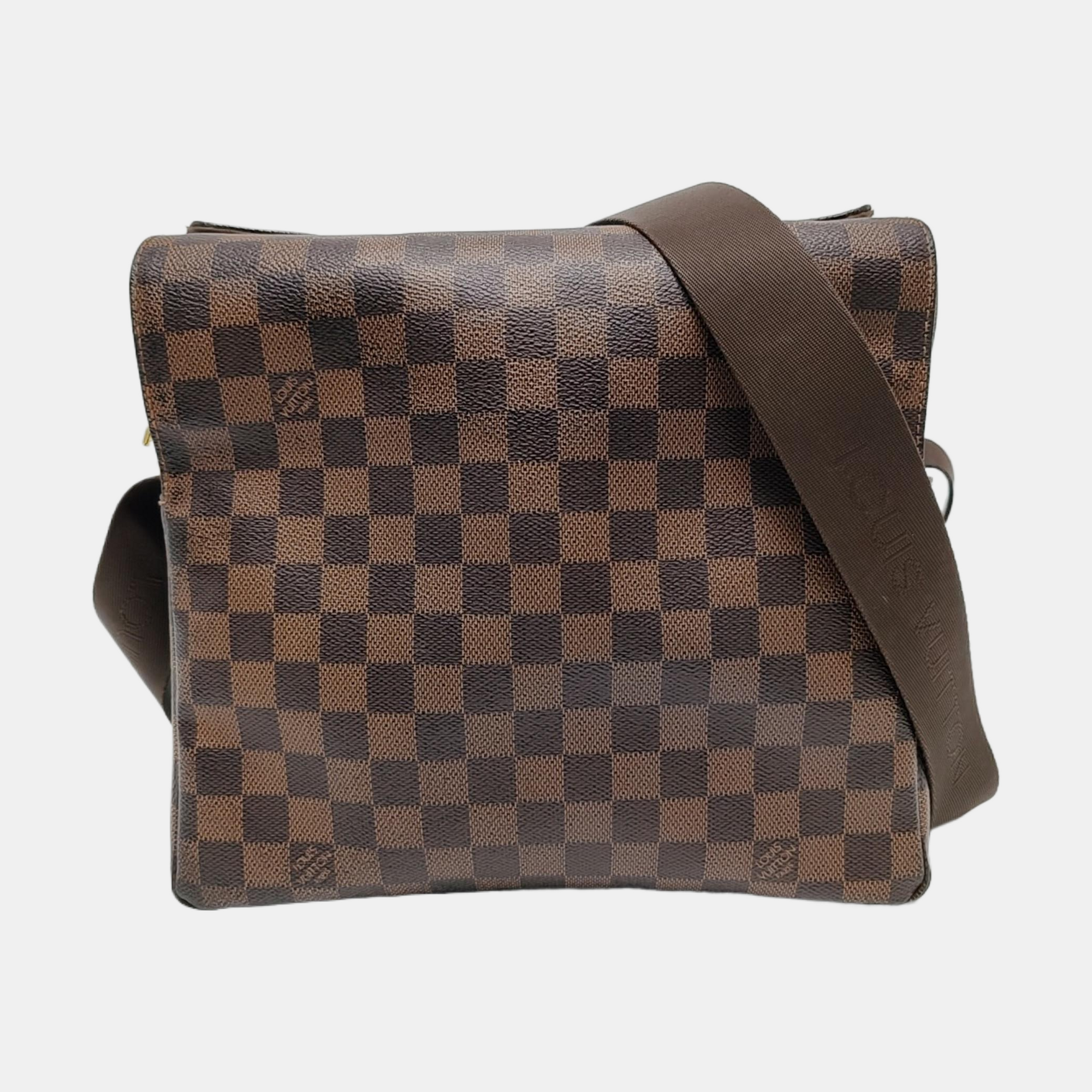 NAVIGLIO MM Damier Ebene Coated Canvas Brown