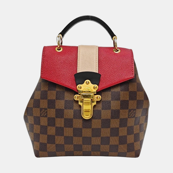 CLAPTON Damier Ebene Coated Canvas Brown