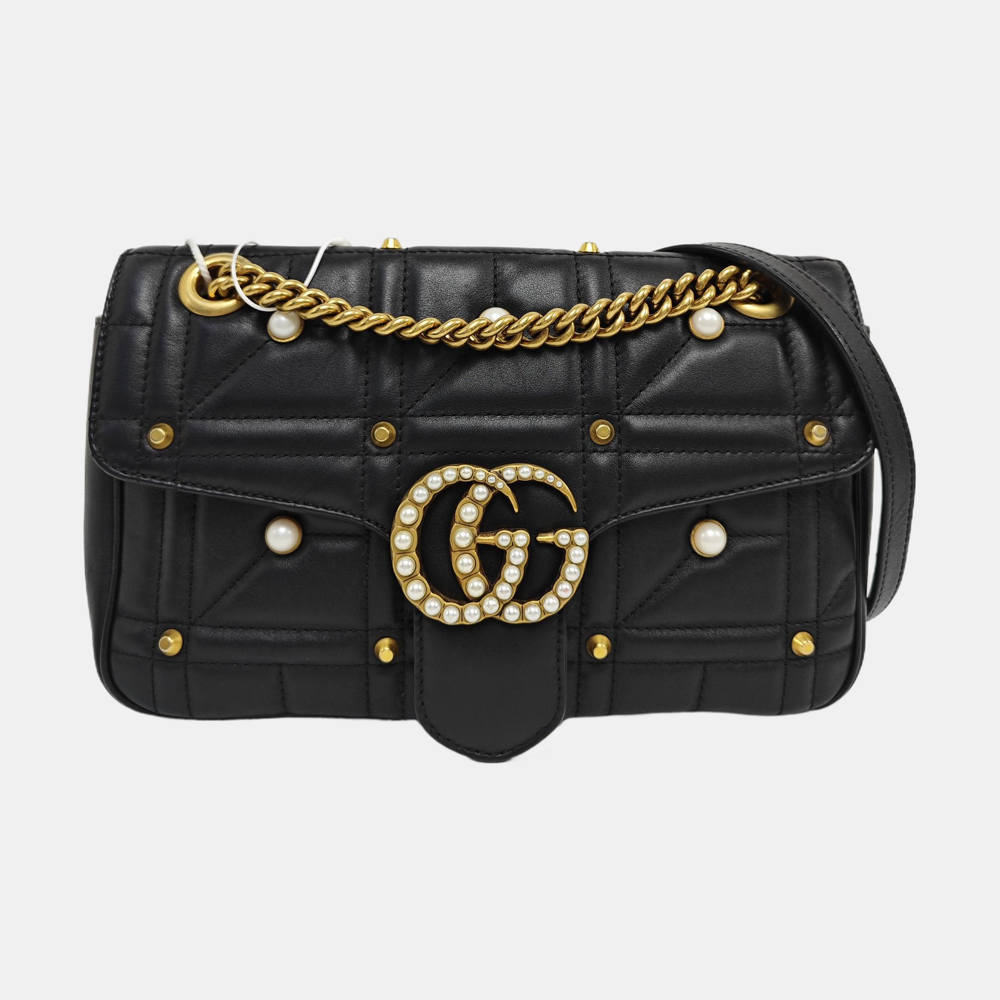 GG Marmont Medium Quilted Calfskin Black