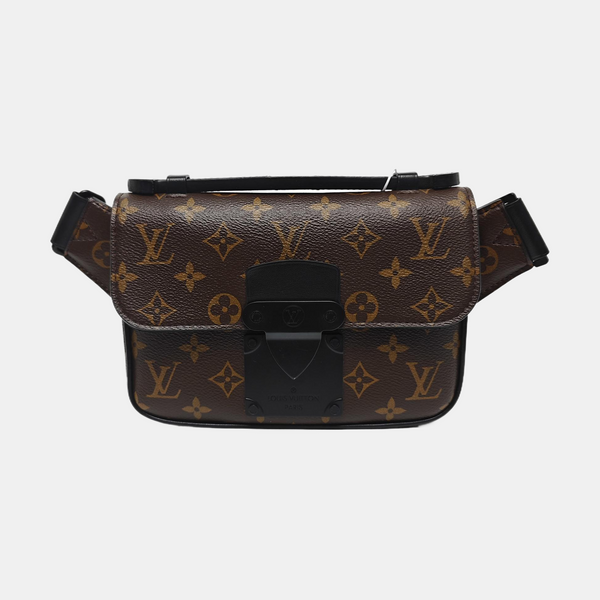 S LOCK Monogram Coated Canvas Brown