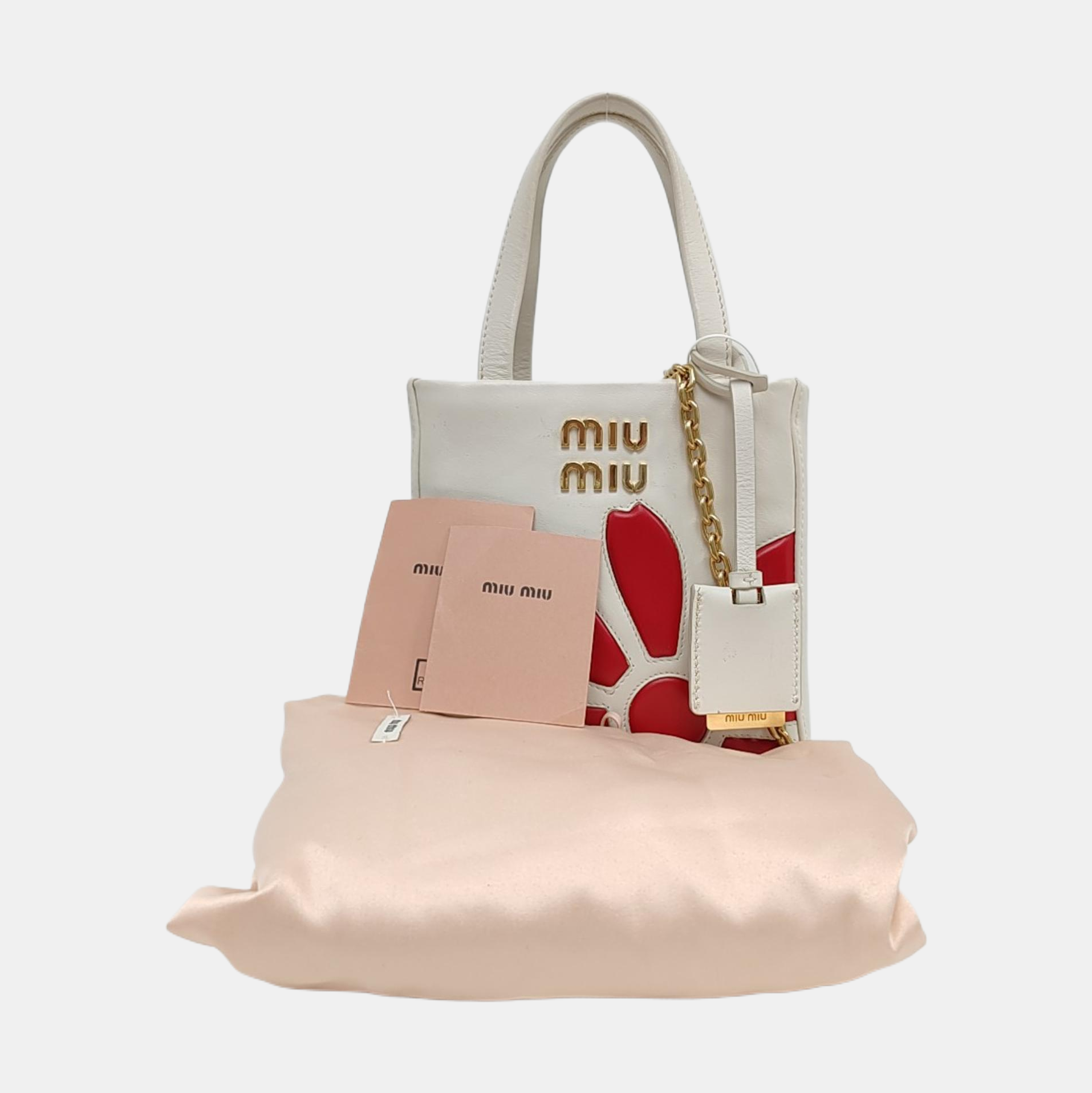 Quilted Calfskin Tote Bag White