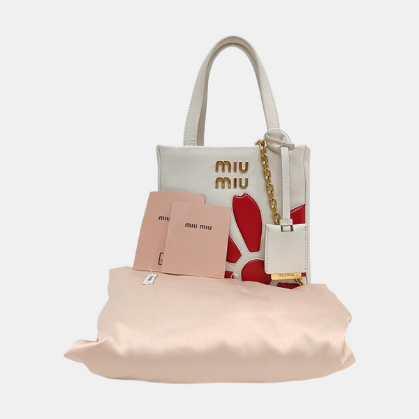 Quilted Calfskin Tote Bag White