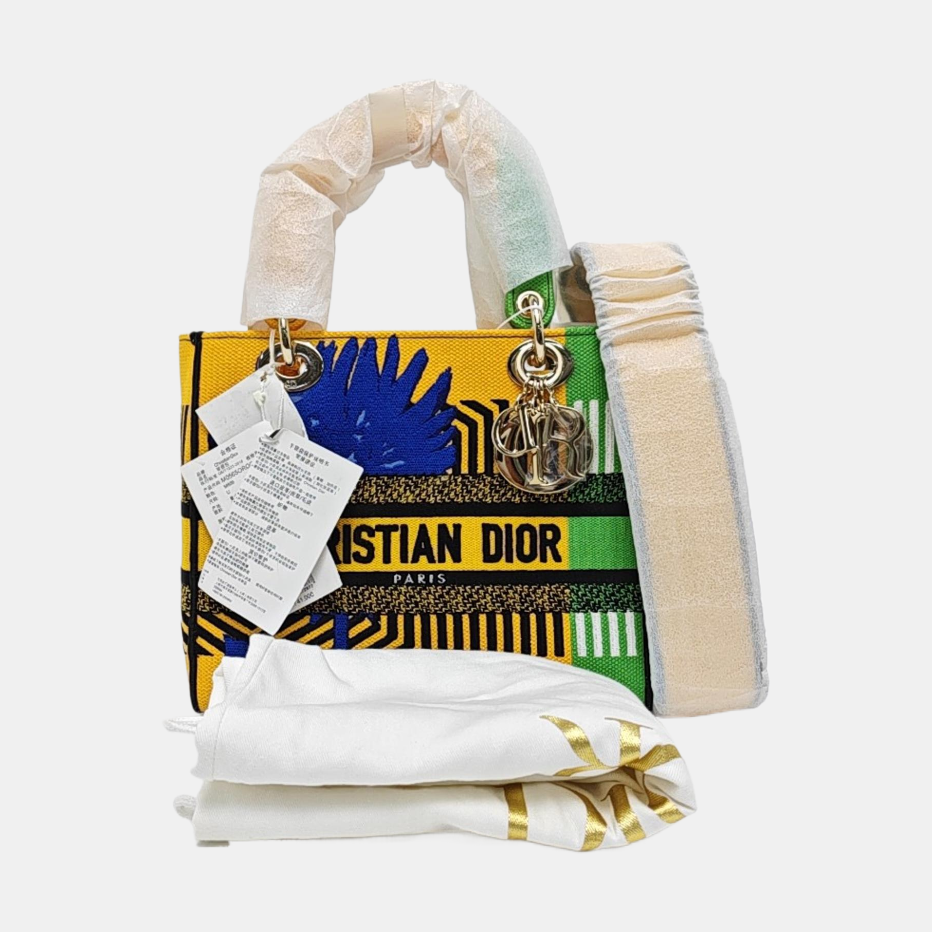Authenticated pre-owned  Lady D-Lite Medium Fabric Multicolor - Tote Bag at Looply