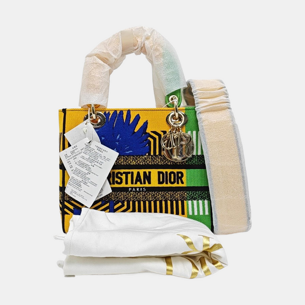 Authenticated pre-owned  Lady D-Lite Medium Fabric Multicolor - Tote Bag at Looply