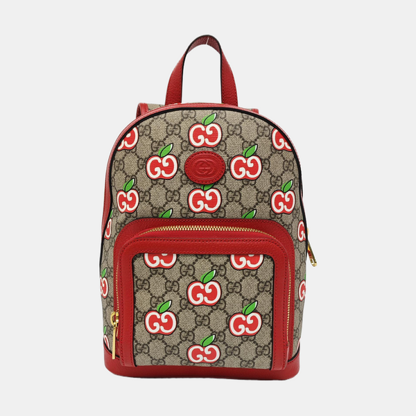GG Supreme Small Monogram Coated Canvas Beige