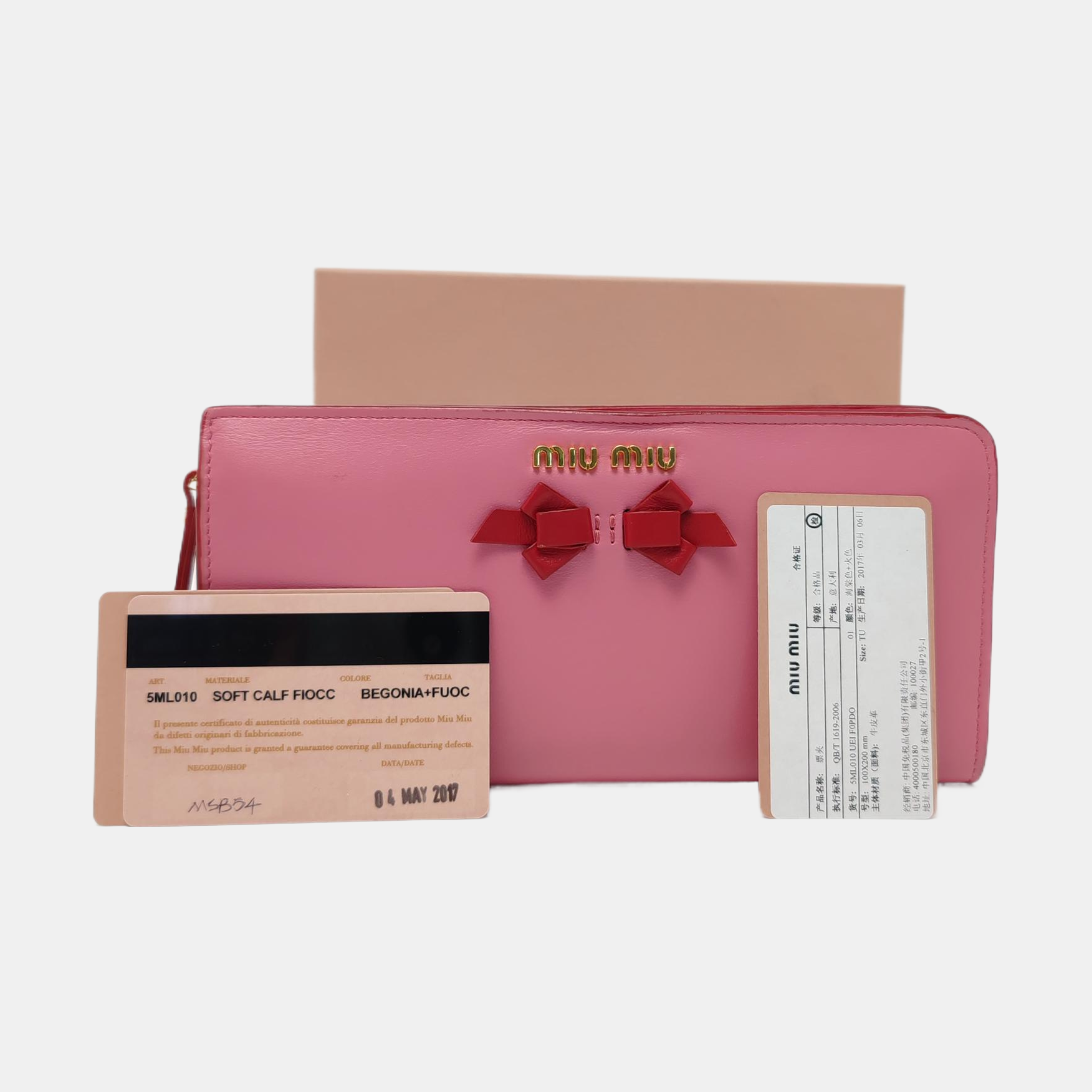 Calfskin Wallet Pink