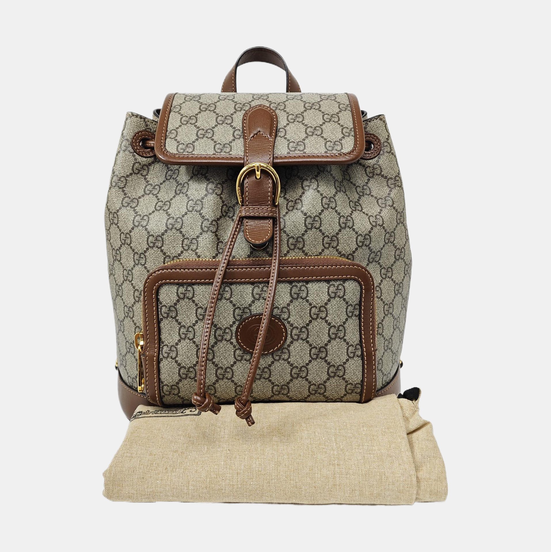Monogram Coated Canvas Backpack Black