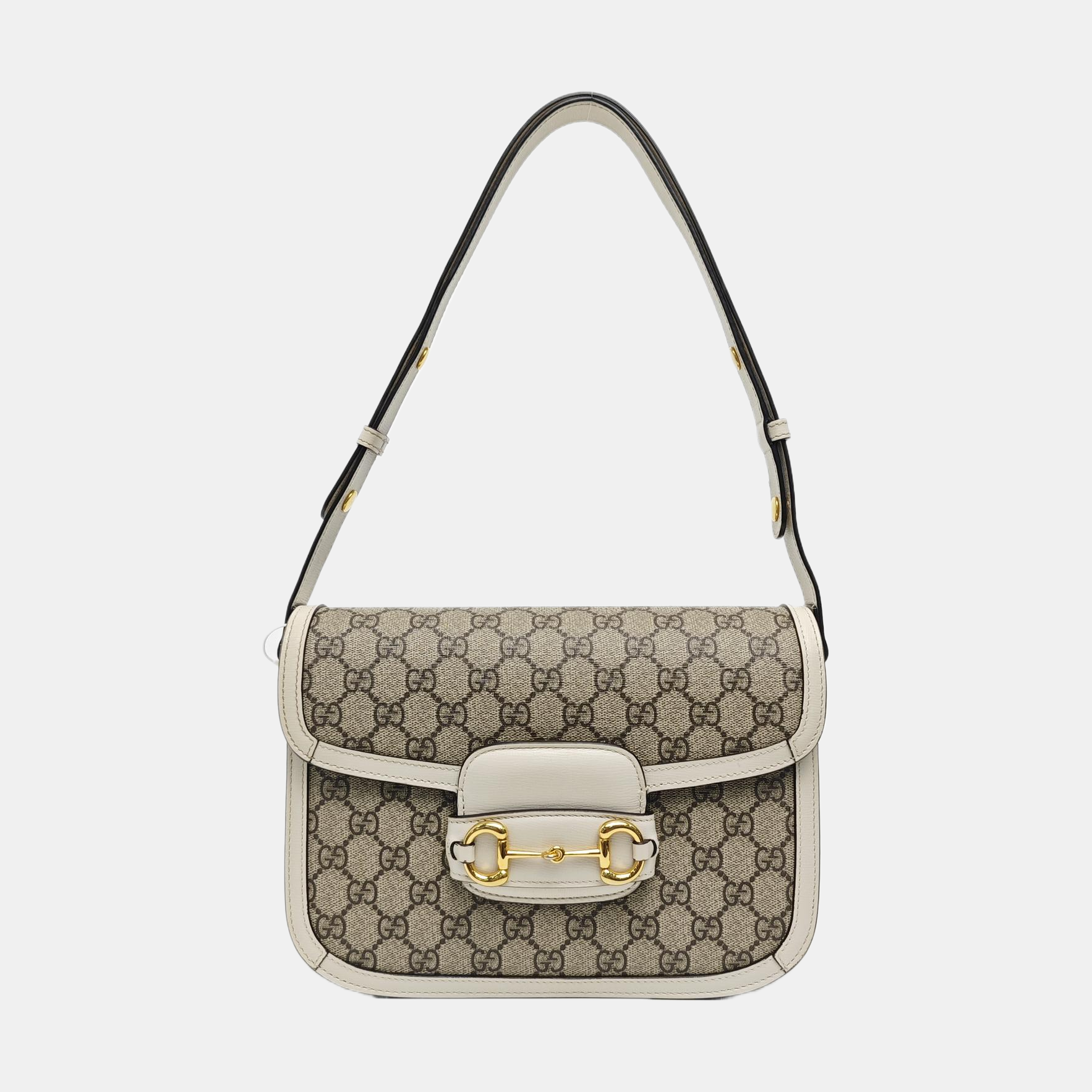 Horsebit 1955 Small Monogram Coated Canvas Beige