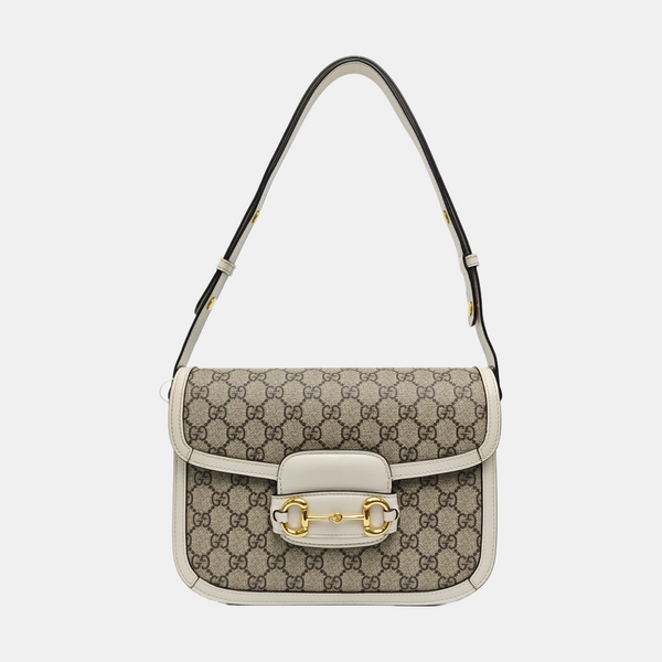 Horsebit 1955 Small Monogram Coated Canvas Beige
