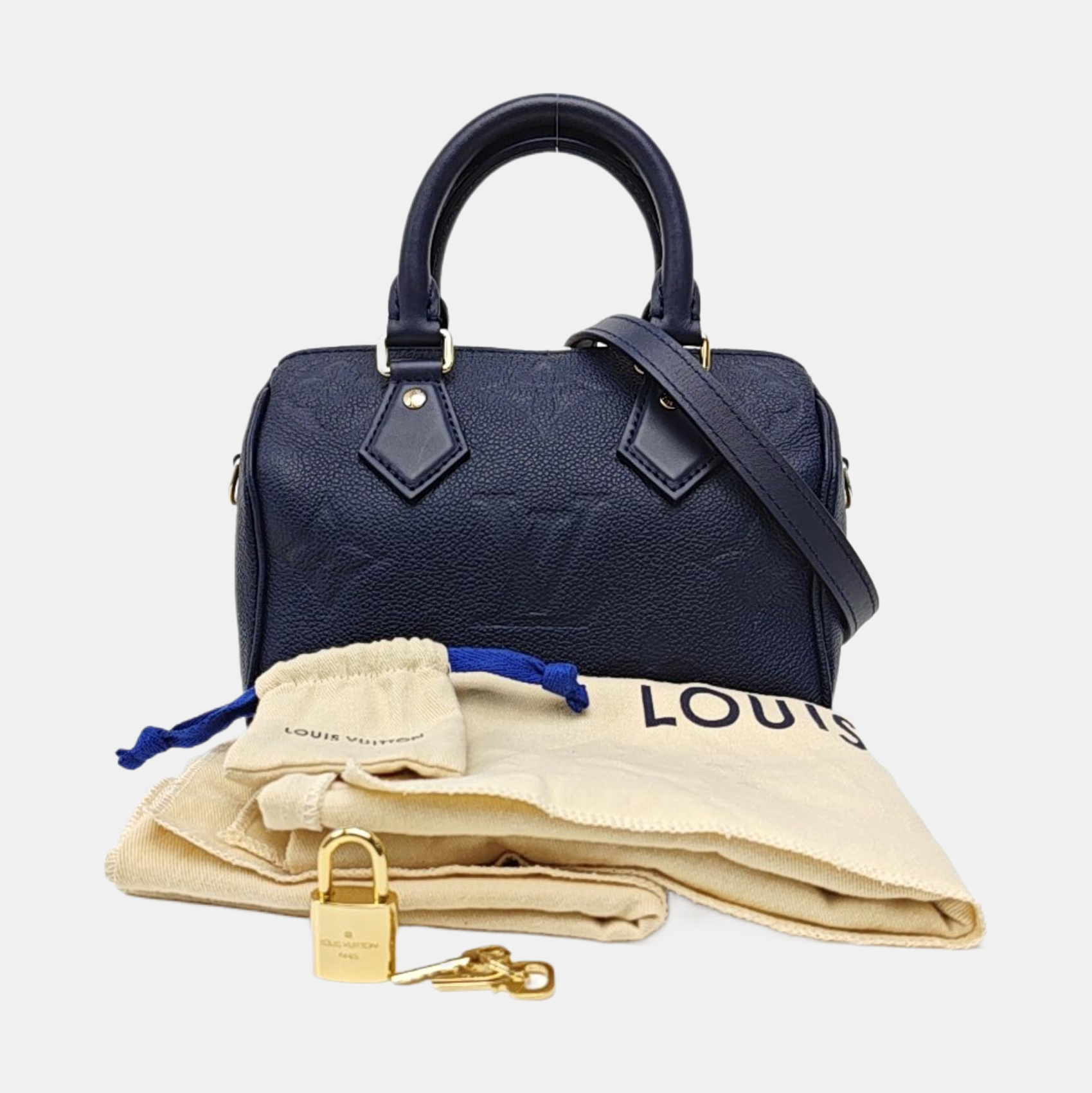 SPEEDY 20 Monogram Calfskin Blue