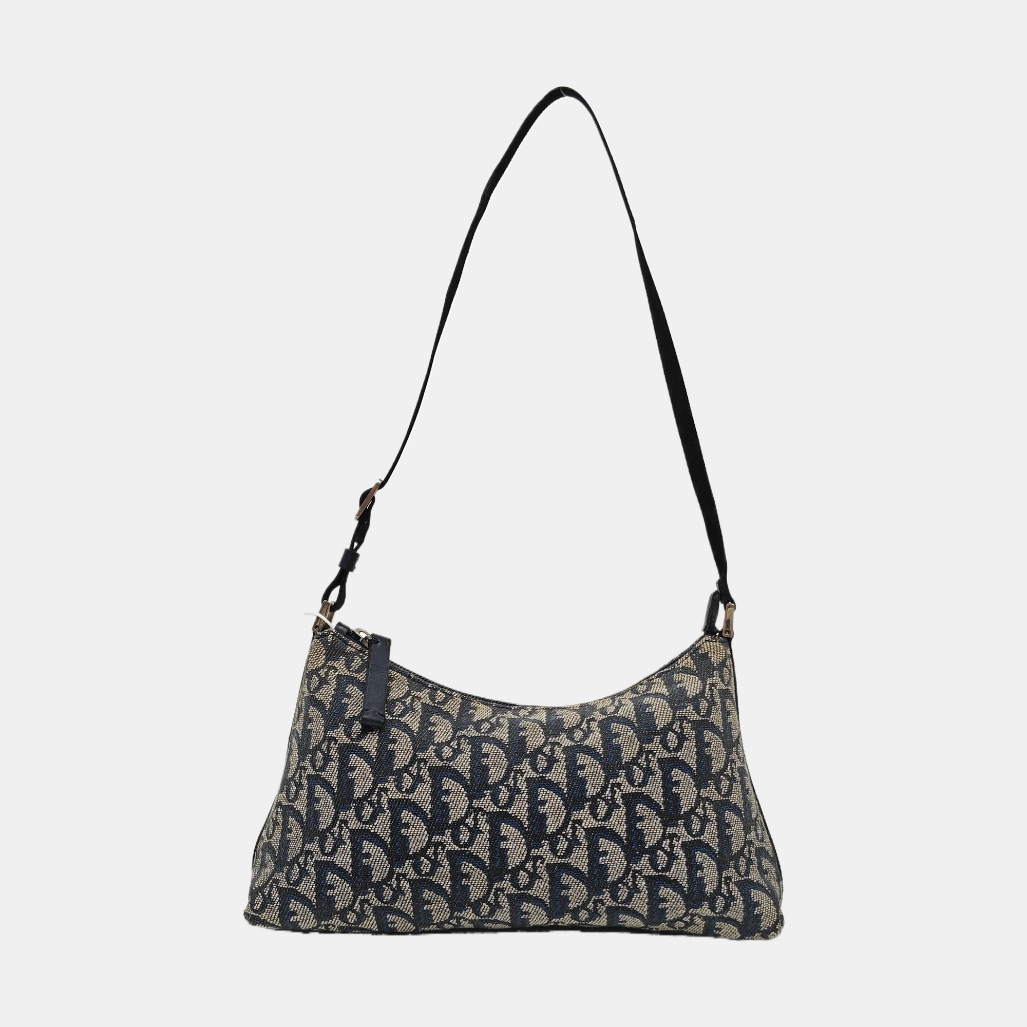 Oblique Canvas Top Handle Bag Black