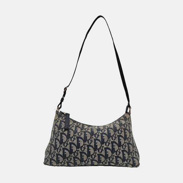 Oblique Canvas Top Handle Bag Black