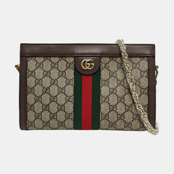 Authenticated pre-owned  Ophidia Medium Monogram Coated Canvas Beige - Shoulder Bag at Looply