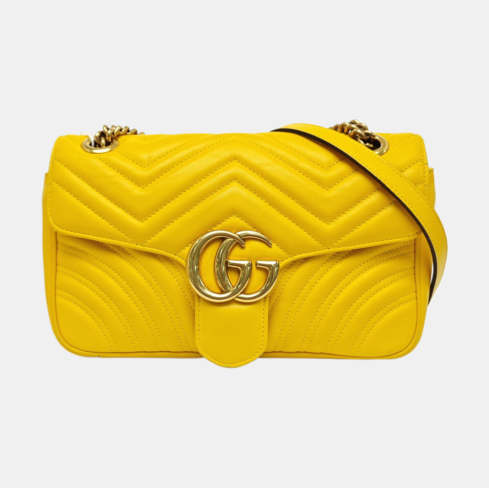 GG Marmont Medium Quilted Calfskin Yellow