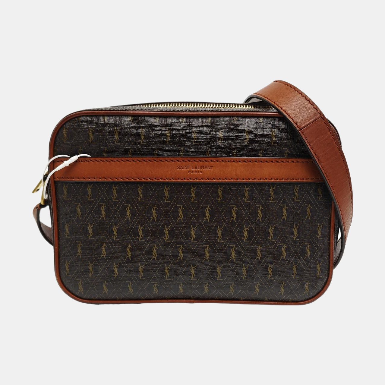 Coated Canvas Shoulder Bag Brown