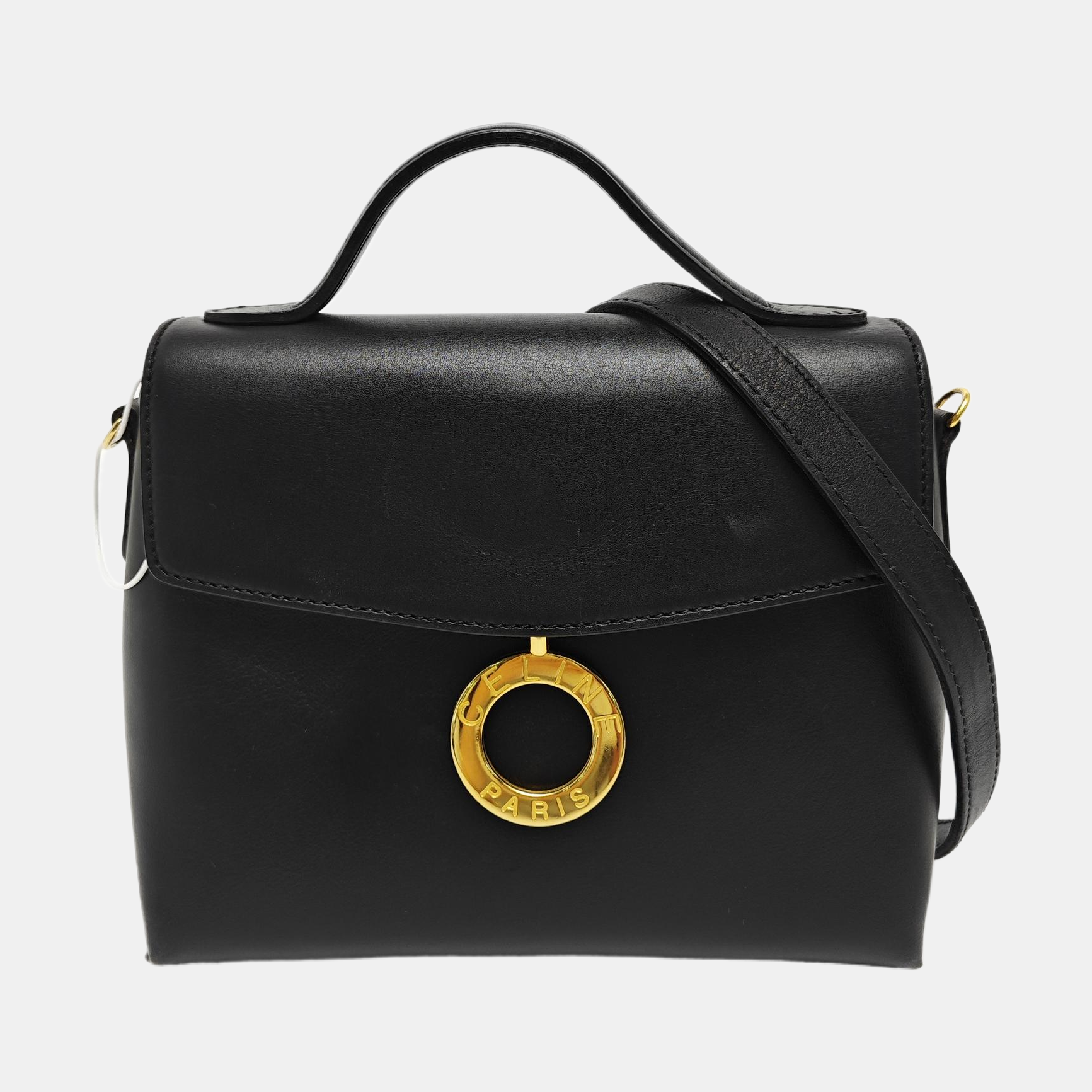 Leather Shoulder Bag Black