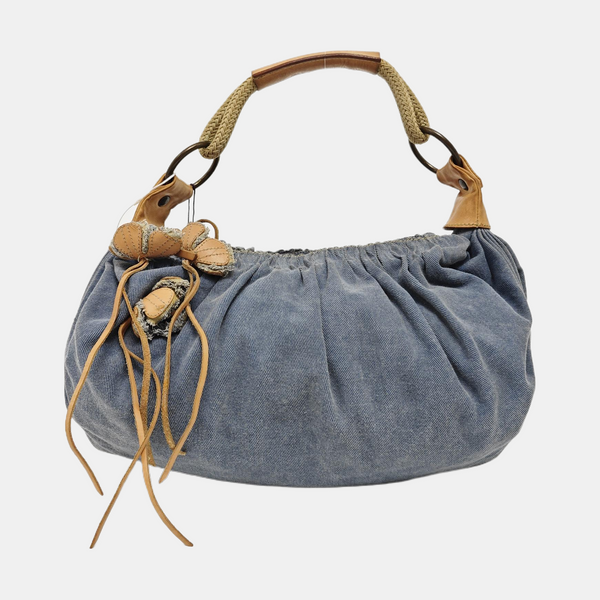 Denim Top Handle Bag Blue