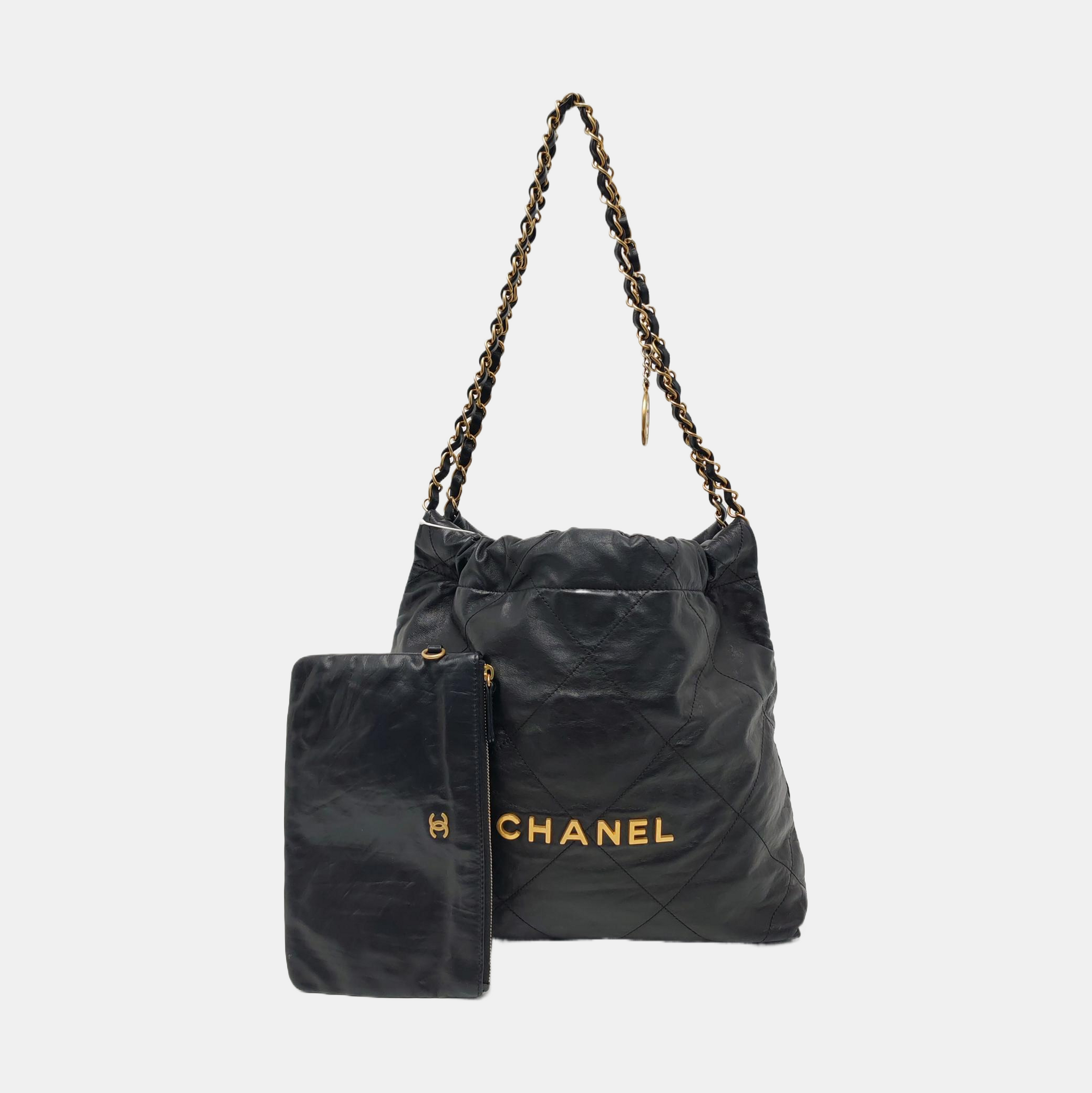 CHANEL 22 Small Quilted Calfskin Black