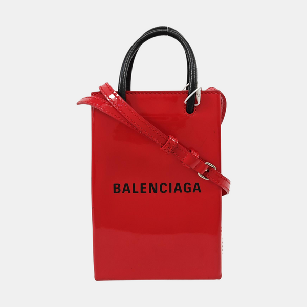 Shopping Bag Calfskin Red