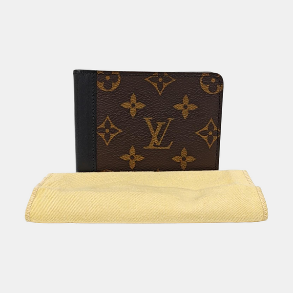 GASPAR Mini Monogram Coated Canvas Brown Wallet