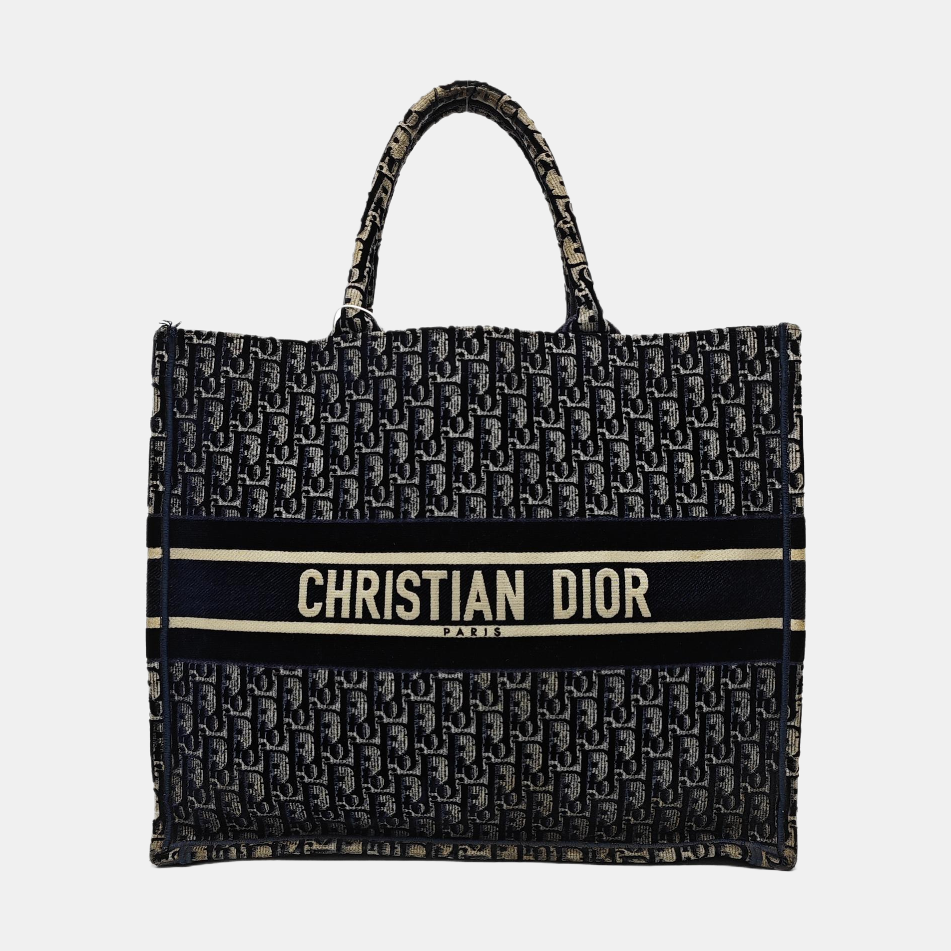 Book Tote Large Oblique Velvet Blue