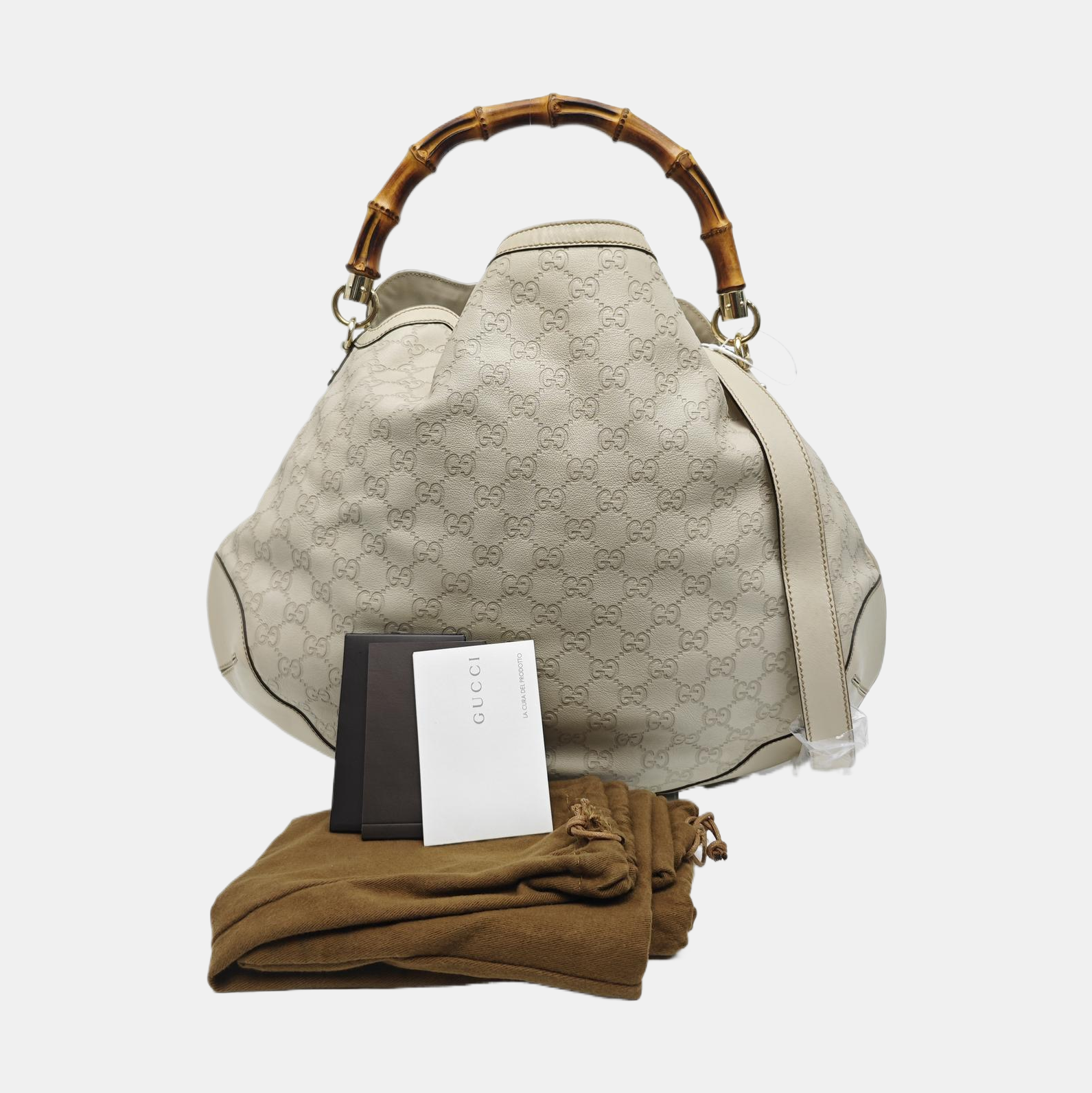 Bamboo 1947 Large Monogram Calfskin Beige