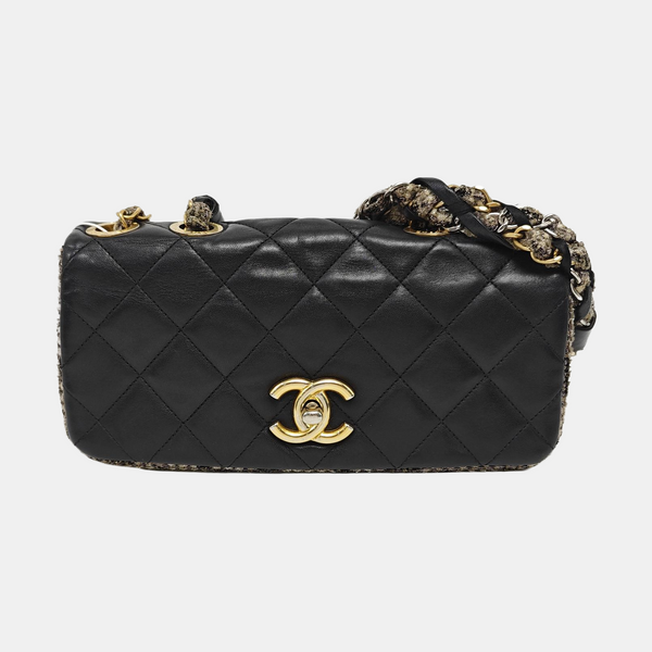 Quilted Calfskin Shoulder Bag Black